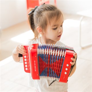 Accordeon met muziekboekje - blauw